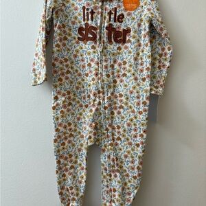 Floral 'Little Sister' Kids One Piece